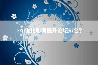 SEO优化如何提升论坛排名？
